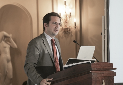 Roland Dominicé, CEO de Symbiotics SA au 9ème forum EMA Invest à Genève, le 3 octobre 2013