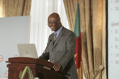 Essimi Menye, ministre de l’Agriculture du Cameroun, au 9ème forum EMA Invest à Genève, le 3 octobre 2013